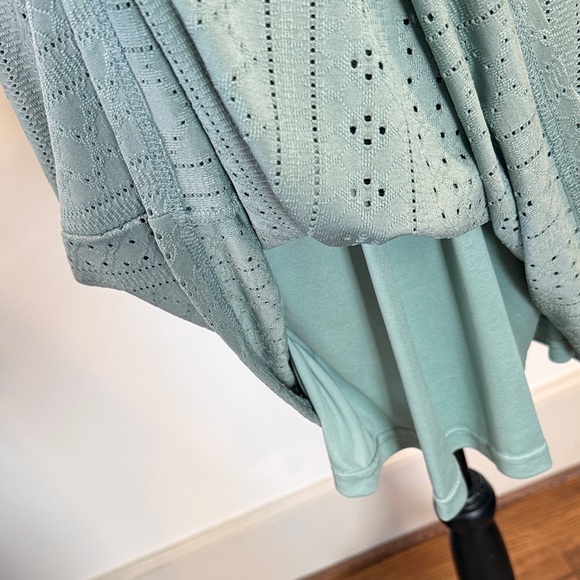 CUPSHE Sage Green Eyelet Mini Dress Size Large - Picture 10 of 14